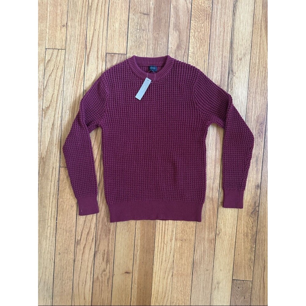 J. Crew Knit Crewneck Sweater in Burgundy- S NWT - Picture 1 of 5